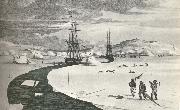 william r clark parrys fartyg tar sig fram genom isen under hans tredje forsok attfinna nordvastpassagen 1824 oil painting on canvas